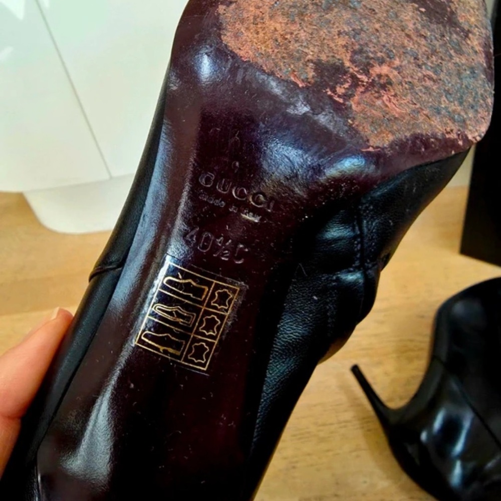 Gucci Black Leather Heeled Boots - Picture 8 of 9